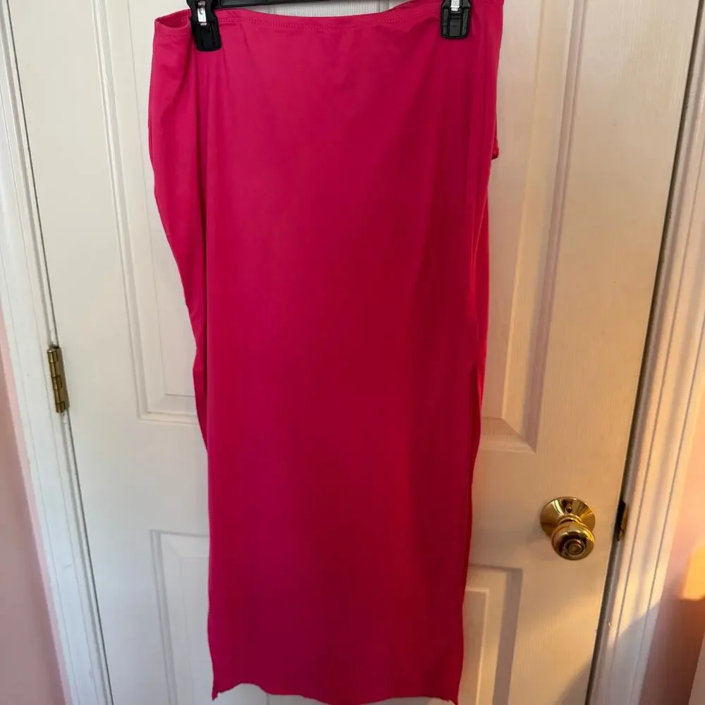 Women's Pink Tube Top and Maxi Skirt Two Piece Set Size Large